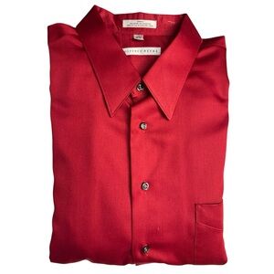 Geoffrey Beene Men’s Red Sateen Wrinkle Free Dress Shirt - Size 35/36 Tall